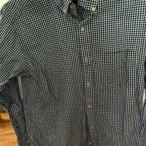 Tailorbyrd Navy and White Checkered Button Down Shirt
